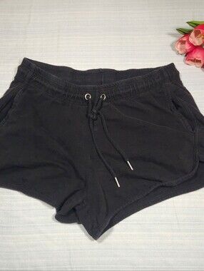 New York Laundry Athleisure Black Lounge Shorts Womens L Elastic Waist Pockets